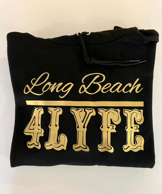 Long Beach 4LYFE Black Gold Hoodie